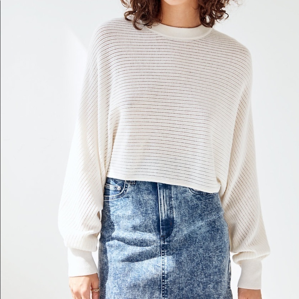 Aritzia Wilfred Free Cropped Wool-Linen Sweater